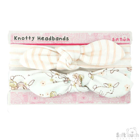 2 Pack Knotty' Girls Bunny Headband