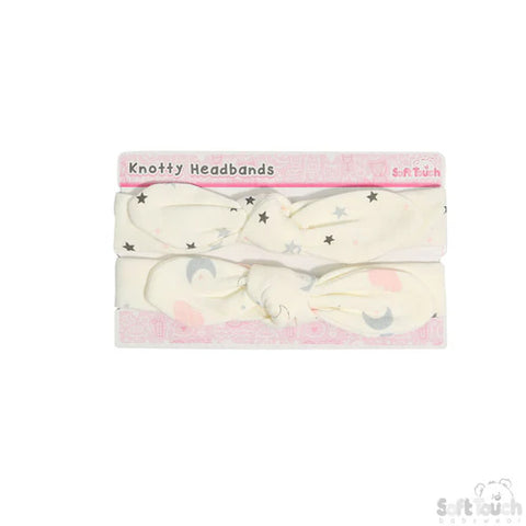 2 Pack Knotty' Girls Headband Moons & Stars